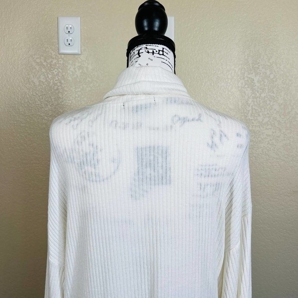 Sanctuary white top women tunic ribbed cowl neck long sleeve Size M softgirl - Picture 9 of 12
